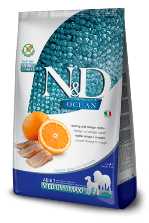 FARMINA N&D OCEAN - DOG Dry Herring&Orange ADULT MED&MAX 2,5 kg