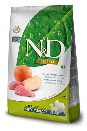 FARMINA N&D PRIME - DOG Dry Wild Boar&Apple ADULT MED&MAX 2,5 kg