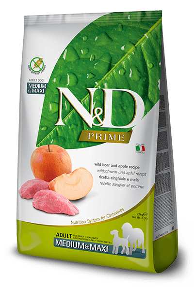 FARMINA N&D PRIME - DOG Dry Wild Boar&Apple ADULT MED&MAX 2,5 kg