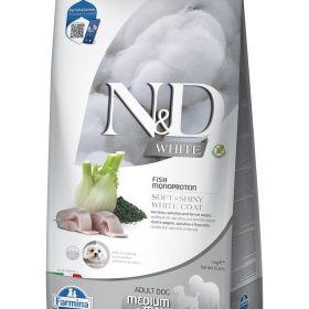 FARMINA N&D WHITE - DOG Dry Sea Bass Spirulina&Fennel ADULT MED&MAX 7 kg