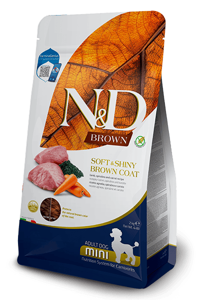 FARMINA N&D BROWN - DOG Dry Lamb Spirulina&Carrot ADULT MINI 2 kg