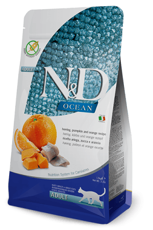 FARMINA N&D OCEAN - CAT Dry Herring Pumpkin&Orange ADULT 1,5 kg