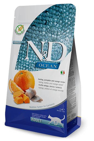 FARMINA N&D OCEAN - CAT Dry Herring Pumpkin&Orange ADULT 1,5 kg
