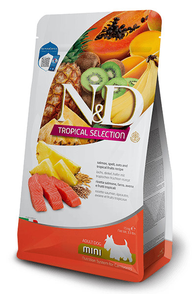 FARMINA N&D TROPICAL SELECTION - DOG Dry Salmon ADULT MINI 1,5 kg