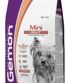 Gemon mini adult visavertis pašaras suaugusiems šunims su lašiša ir ryžiais 3kg