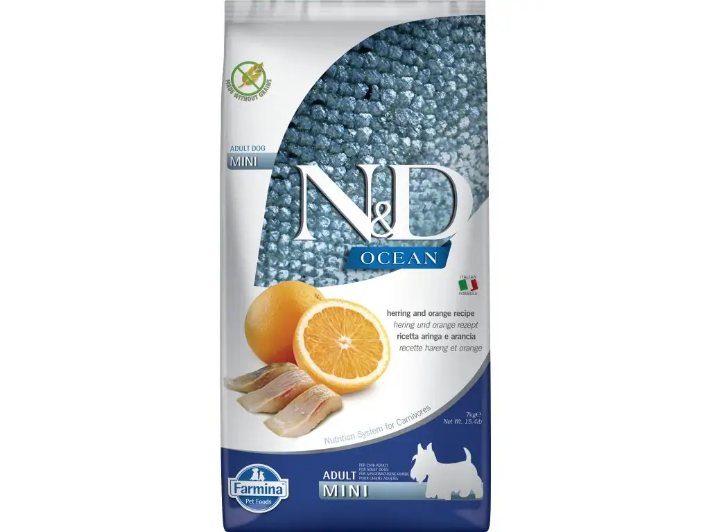 FARMINA N&D OCEAN - DOG Dry Herring&Orange ADULT MINI 7 kg