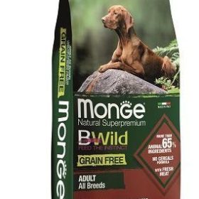 Monge Dry Dog BWILD Grain Free - All Breeds Adult Lamb Potatoes Peas 12kg