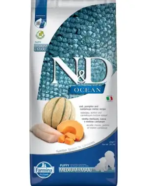 FARMINA N&D OCEAN - DOG Dry Cod Pumpkin&Cantaloupe PUPPY MED&MAX 12 kg