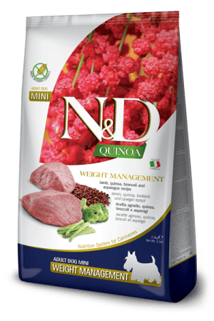 FARMINA N&D QUINOA - DOG Dry WEIGHT MANAGEMENT Lamb&Broccoli ADULT MINI 2,5 kg