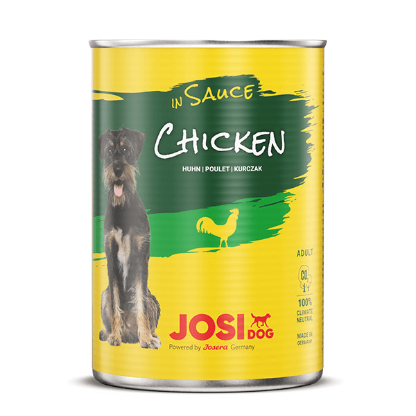JosiDog Chicken in Sauce konservuotas pašaras šunims vištiena padaže, 415 g
