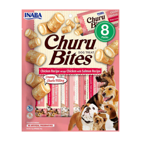Churu Bites skanėstas šunims su vištiena ir lašiša, suktinukai, 8 vnt.