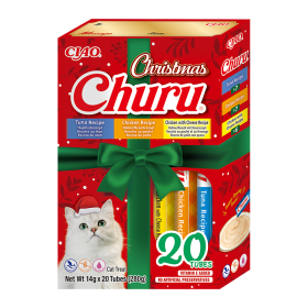 Churu Xmas dovanų dėžutė su tunu, vištiena, vištiena ir sūriu 20 vnt
