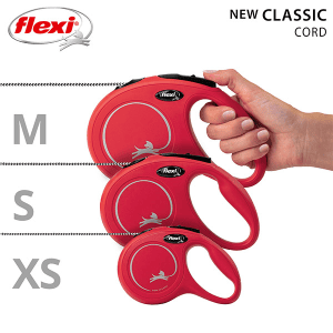 FLEXI pavadėlis šuniui New Classic XS virvinis 3m, raudonas - papildoma nuotrauka 4
