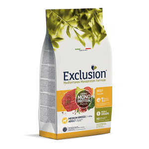 Exclusion Mono Protein Mediterraneo sausas pašaras vidutinių veislių šunims su jautiena, M, 12 kg