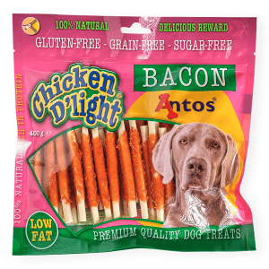 Antos skanėstai šunims  su vištiena D'light Bacon 400g