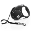 FLEXI pavadėlis šuniui Black Design S juostinis 5m, juodas