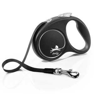 FLEXI pavadėlis šuniui Black Design S juostinis 5m, juodas