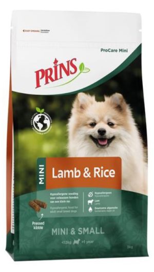 Prins ProCare Mini Lamb & Rice Hypoallergic sausas maistas suaugusiems mažų veislių šunims turintiems jautrią odą ir kailį 12 kg