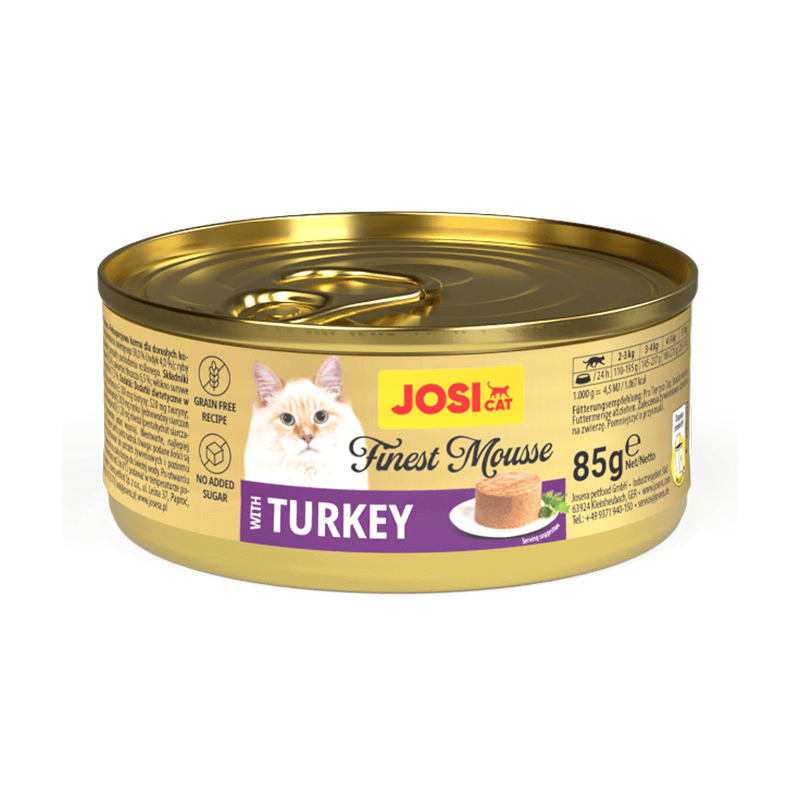 JosiCat Finest Mousse with Tutkey, paštetas katėms su kalakutiena, 85g