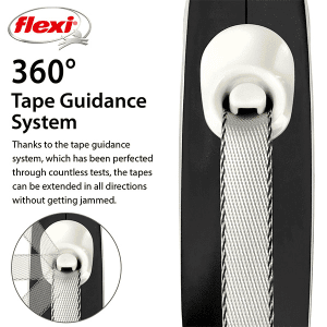 FLEXI pavadėlis šuniui New Comfort XS juostinis 3m, juodas - papildoma nuotrauka 3