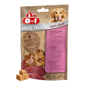 8in1 Meaty Treats šaltyje džiovintos antienos skanėstai šunims, 50 g