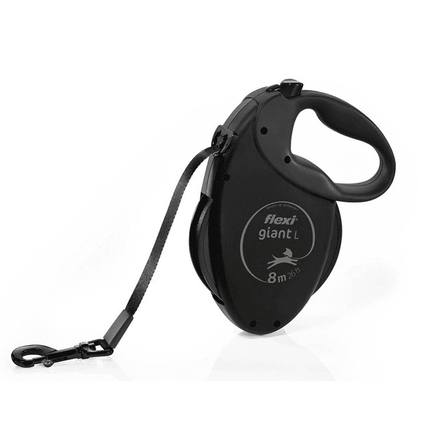 FLEXI pavadėlis šuniui Giant L Black Edition, juostinis 8m, juodas