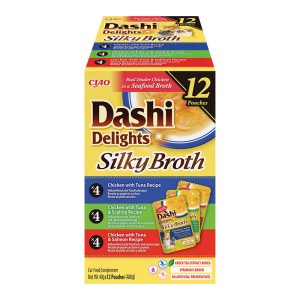CIAO Dashi delight šilkinis vištienos sultinys su tunu įvairių skonių 12 vnt