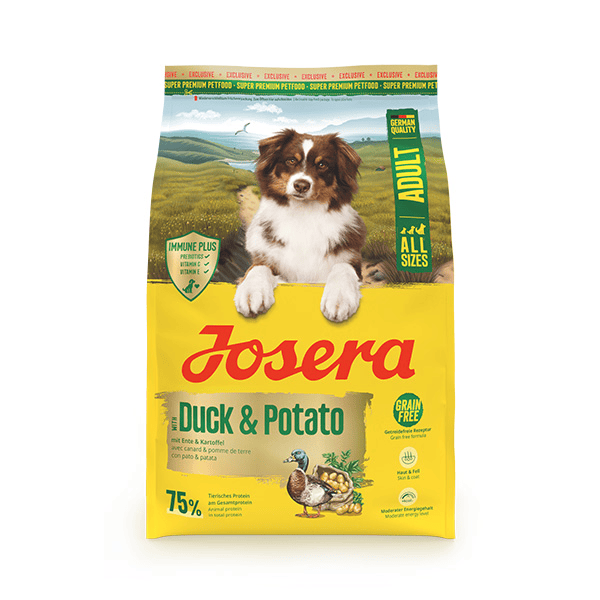 Josera Duck + Potato A/S begrūdis sausas pašaras šunims su antiena ir bulvėmis, 3 kg
