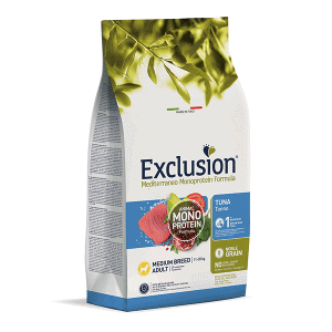 Exclusion Mono Protein Mediterraneo sausas pašaras vidutinių veislių šunims su tunu, M, 12 kg