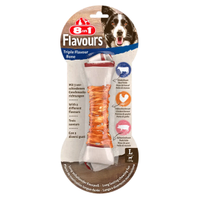 8in1 Flavours L trigubo skonio kaulas didelių veislių šunims, 1 vnt.