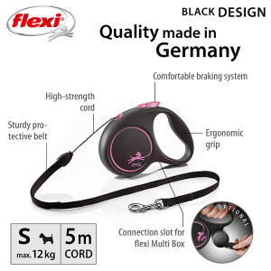 FLEXI pavadėlis šuniui Back Design S virvinis 5m, rožinis - papildoma nuotrauka 2