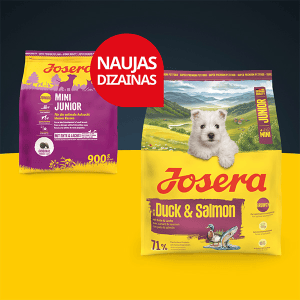 Josera MiniJunior Duck + Salmon sausas pašaras mažų veislių jauniems šunims su antiena ir lašiša, 900 g - papildoma nuotrauka 3
