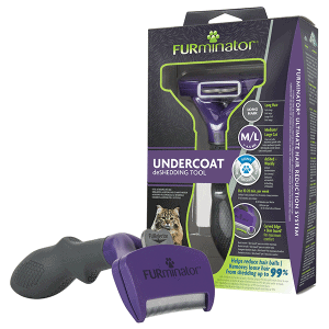 FURminator deShedding šukos ilgaplaukėms katėms M/L