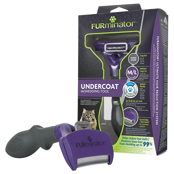 FURminator deShedding šukos ilgaplaukėms katėms M/L