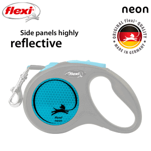 FLEXI pavadėlis šuniui New Neon S juostinis 5m, mėlynas - papildoma nuotrauka 3
