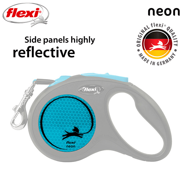 FLEXI pavadėlis šuniui New Neon S juostinis 5m, mėlynas - papildoma nuotrauka 3