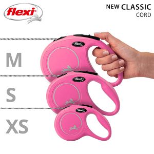 FLEXI pavadėlis šuniui New Classic S virvinis 5m, rožinis - papildoma nuotrauka 4