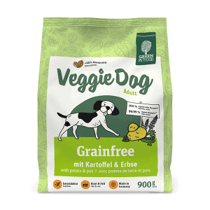 Green Petfood VeggieDog Grainfree begrūdis sausas pašaras šunims su bulvėm ir žirniais, 900 g.