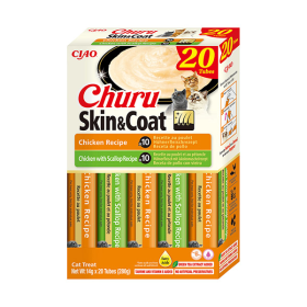 Churu Skin and Coat kreminis skanėstas katėms su vištiena 20vnt