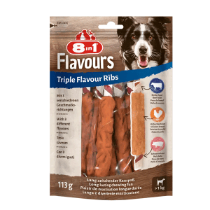 8in1 Flavours Trigubo skonio šonkauliukai šunims, 6 vnt.