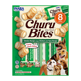 Churu Bites skanėstas šunims su vištiena ir tunu, suktinukai, 8 vnt.