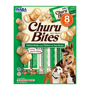 Churu Bites skanėstas šunims su vištiena ir tunu, suktinukai, 8 vnt.