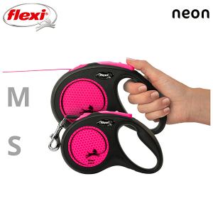 FLEXI pavadėlis šuniui New Neon S juostinis 5m, rožinis - papildoma nuotrauka 5