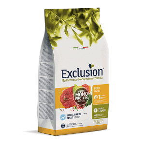 Exclusion Mono Protein Mediterraneo sausas pašaras mažų veislių šunims su jautiena, S, 500g