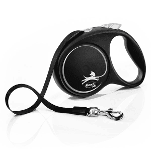 FLEXI pavadėlis šuniui Black Design M juostinis 5m, juodas