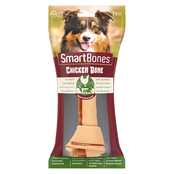SmartBones Chicken Bones kaulas su vištiena didelių veislių šunims, 1 vnt.