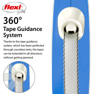 FLEXI pavadėlis šuniui New Comfort XS juostinis 3m, žydras - papildoma nuotrauka 3