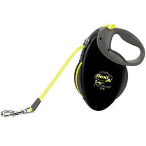 FLEXI pavadėlis Giant Professional L juostinis 10 m, geltonas