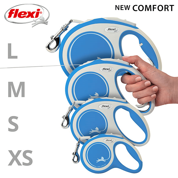 FLEXI pavadėlis šuniui New Comfort XS juostinis 3m, žydras - papildoma nuotrauka 4