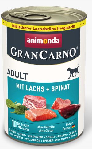 Animonda GranCarno Adult: konservai šunims su lašiša, praturtinta špinatais, 400g - papildoma nuotrauka 4